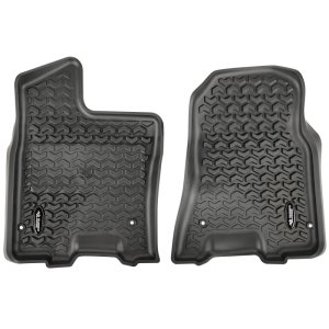 Ram 1500 Floor Liners - Front - Rugged Ridge - Chevron-shape Deep Tread Technology - Black - 2019